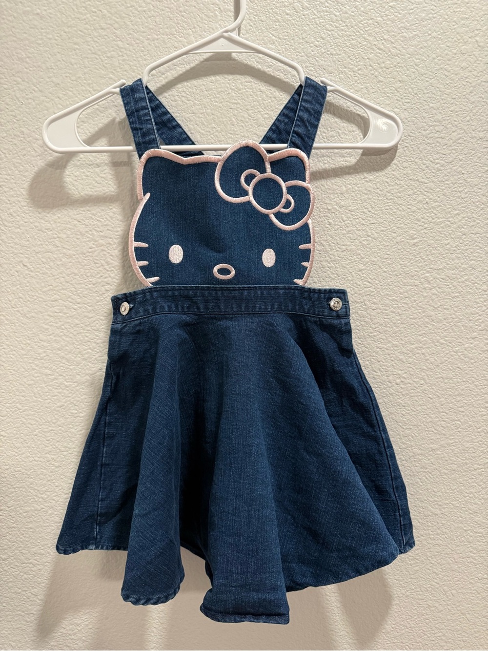 Hello Kitty Denim Overall Dress - Navy Blue